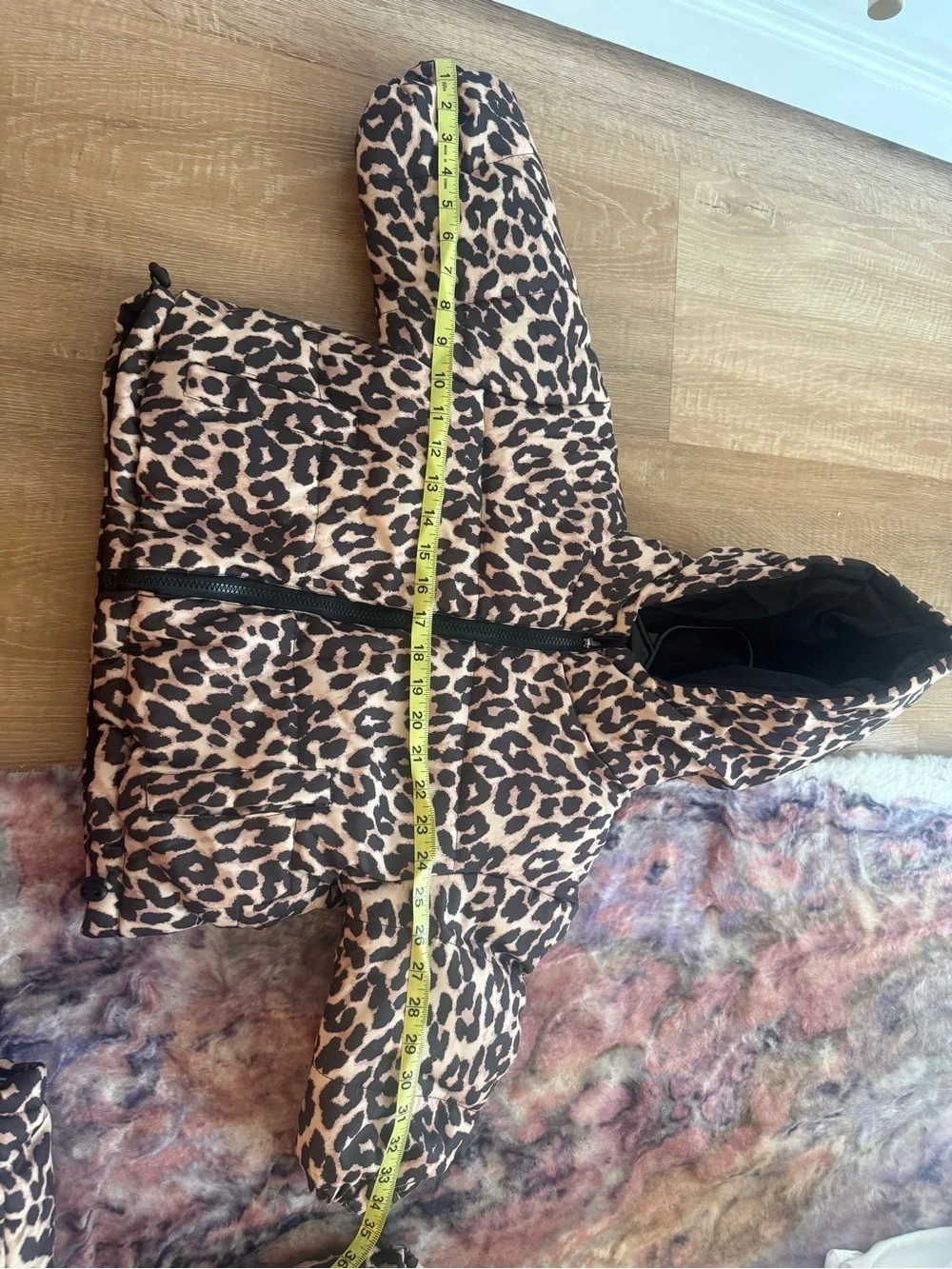 Kids Leopard Print Puffer Jacket - leopard print/Black NWOT